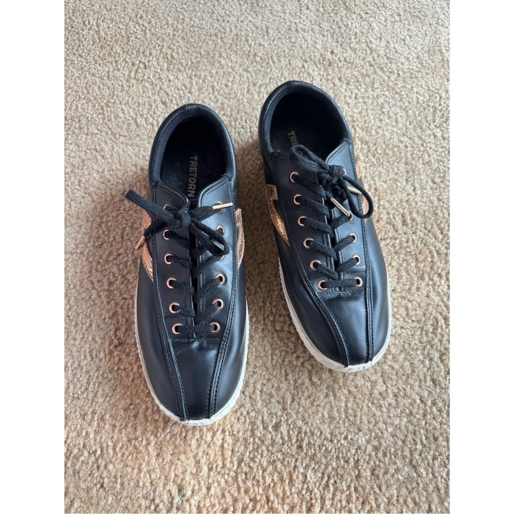 Tretorn Nylite2Plus Black Leather Sneakers 10.5